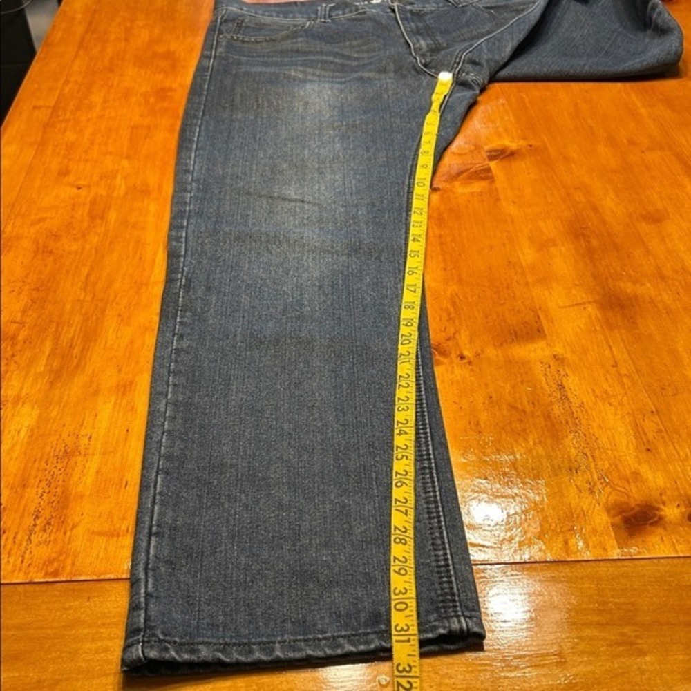Beverly Hills Polo Club Mens Dark Wash Straight Leg Jeans 36x32 Blue Denim - Picture 5 of 8